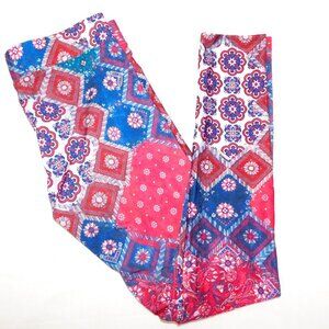 American Eagle Womens S Red Blue Print high rise fashion Leggings  AEO